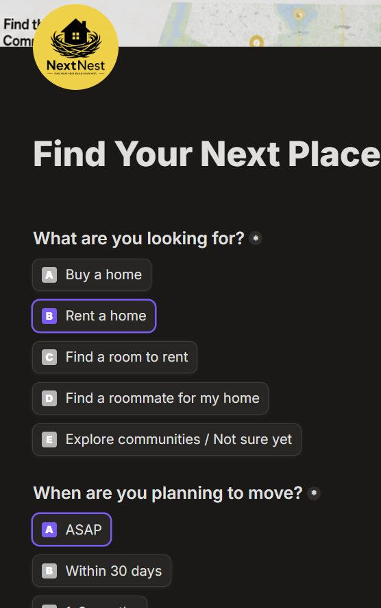 Screenshot showing a sample of the NextNest QA form questions.